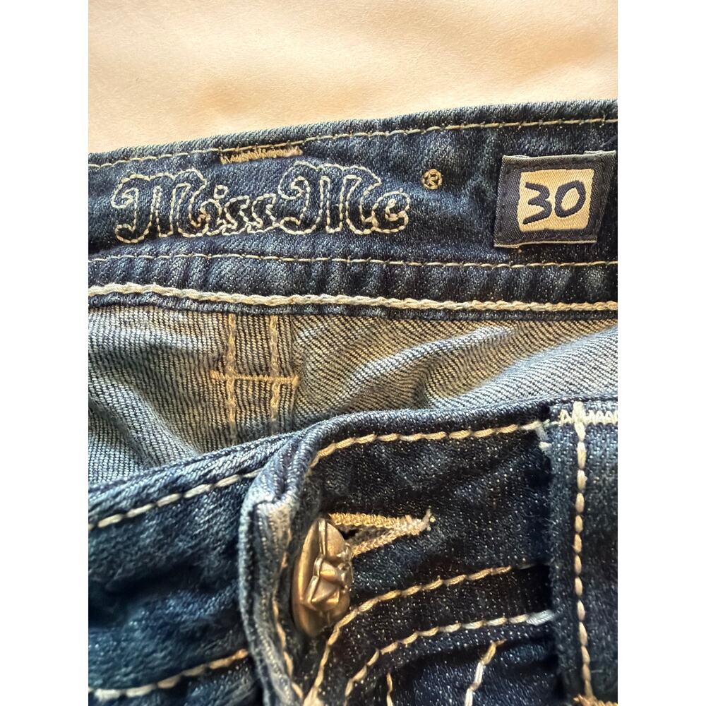 Miss Me studded rhinestone bootcut jeans SZ 30 - Picture 5 of 10